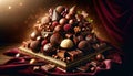 Decadent Assorted Chocolate Collection on Elegant Display, AI Generated Royalty Free Stock Photo