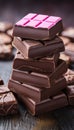 Decadent Assorted Chocolates on Blurred Background - Vertically oriented