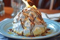 Decadent Baked Alaska chocolate. Generate ai Royalty Free Stock Photo