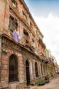 Decadent buildings in the streets of old Havana