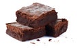 Decadent Chocolate Brownie: Irresistible Indulgence on White Royalty Free Stock Photo