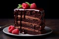 Decadent Chocolate Cake: Cocoa Richness & Raspberry Elegance