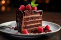 Decadent Chocolate Cake: Cocoa Richness & Raspberry Elegance