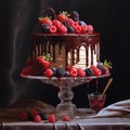 Decadent Chocolate Cake: Cocoa Richness & Raspberry Elegance