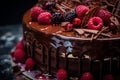 Decadent Chocolate Cake: Cocoa Richness & Raspberry Elegance