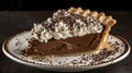 Decadent chocolate cream pie with whipped topping