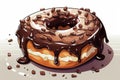 Decadent Chocolate donut. Generate Ai