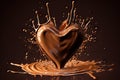 Decadent Chocolate Heart Splash Indulge in Sweet Love. created with Generative AI