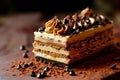 Decadent Chocolate Layer Cake on a Rustic Table