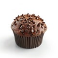 Decadent Chocolate Muffin Topped with Chocolate Chips. Generative ai Royalty Free Stock Photo