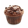 Decadent Chocolate Muffin Topped with Chocolate Chips. Generative ai Royalty Free Stock Photo