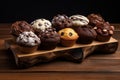 Decadent Chocolate muffins dessert board. Generate Ai