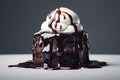 Decadent Chocolate Souffle on clear Background