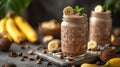 Decadent, creamy, and delicious chocolate banana smoothie Royalty Free Stock Photo