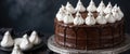 Spooky Halloween Chocolate Cake with Meringue Ghosts Royalty Free Stock Photo