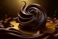 Decadent dark chocolate swirl. Generate Ai Royalty Free Stock Photo