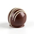 Decadent dark chocolate truffle with white chocolate drizzle Royalty Free Stock Photo
