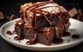 Decadent Delight Chocolate Brownie Bliss. Generative AI