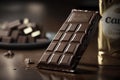 Decadent Delight: Rich Chocolate Tablet Tempts Senses, Promising Indulgence and Sweet Satisfaction, ai generative
