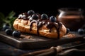 Decadent Delight: Tempting Eclair, a French Pastry Masterpiece. AI generated