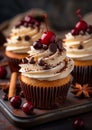 Decadent Delights: A Visual Feast of Creamy Cupcakes with Chocol