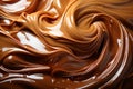 Decadent dessert melted chocolate swirl background, a close-up temptation