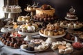 decadent and indulgent dessert buffet for a wedding, party, or event