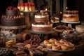 decadent and indulgent dessert buffet for a wedding, party, or event Royalty Free Stock Photo