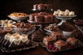decadent and indulgent dessert buffet for a wedding, party, or event Royalty Free Stock Photo
