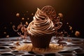 Decadent Puffs chocolate dessert food. Generate Ai Royalty Free Stock Photo