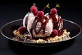 Decadent Puffs chocolate dessert. Generate Ai Royalty Free Stock Photo