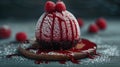 Decadent raspberry dessert with dripping glaze