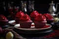 Scrumptious moist red velvet cupcakes Royalty Free Stock Photo