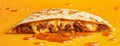 Decadent and Tempting Overstuffed Quesadilla Display Causing Hunger