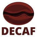 Decaf bean icon, cartoon style