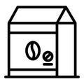 Decaf coffee pack icon, outline style