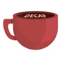 Decaf cup icon, cartoon style