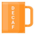 Decaf mug icon, cartoon style