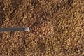 Decaffeinated coffee granules with spoon