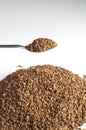 Decaffeinated coffee granules with spoon