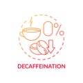 Decaffeination red gradient concept icon Royalty Free Stock Photo