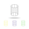 decagonal prism colored icon. Can be used for web, logo, mobile app, UI, UX