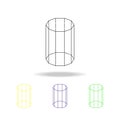 decagonal prism colored icon. Can be used for web, logo, mobile app, UI, UX