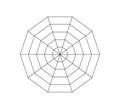 Decagonal radar or spider diagram template. Decagon graph. Flat spider mesh. Blank ten sided radar chart. Kiviat diagram Royalty Free Stock Photo