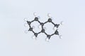 Decahydronaphthalene molecule made with balls, isolated molecular model. 3D rendering Royalty Free Stock Photo