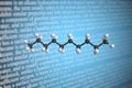 Decane scientific molecular model, 3D rendering
