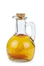 Decanter with apple vinegar isolated on the white