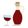 decanter of fragrant red wine with a filled glass Royalty Free Stock Photo