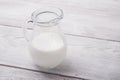 Decanter glass with fresh milk
