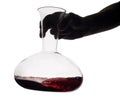 Decanter with red wine